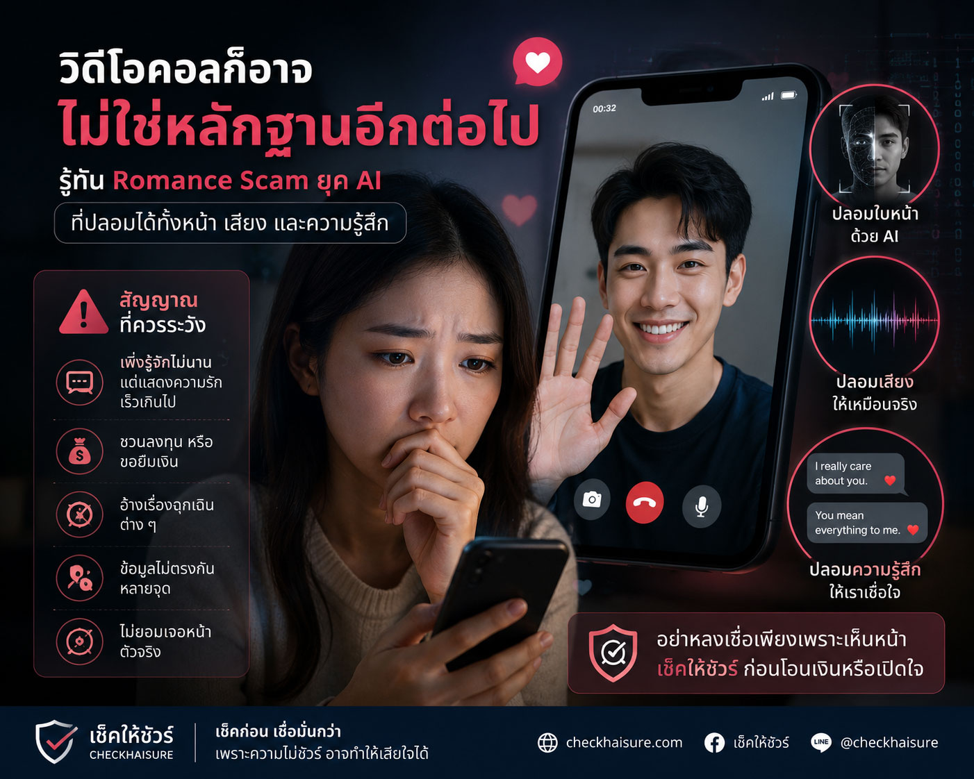 วิดีโอคอลก็อาจไม่ใช่หลักฐานอีกต่อไป: รู้ทัน Romance Scam ยุค AI ที่ปลอมได้ทั้งหน้า เสียง และความรู้สึก