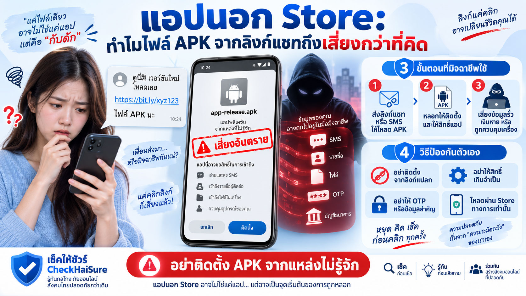 แอปนอก Store: ทำไมไฟล์ APK จากลิงก์แชทถึงเสี่ยงกว่าที่คิด